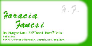 horacia fancsi business card